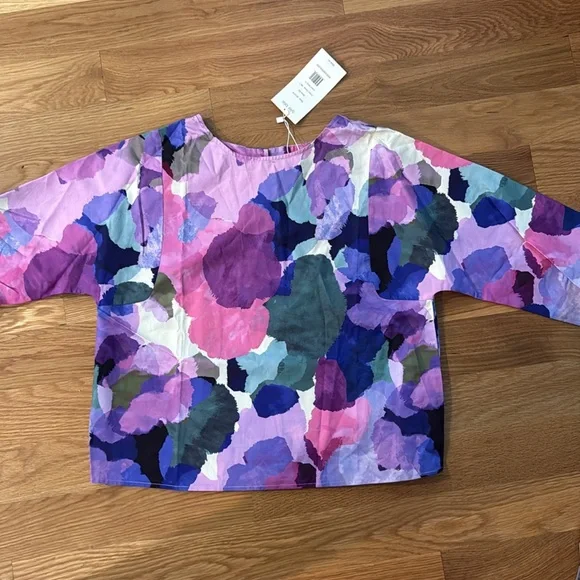 🌸Deal🌸 NWT Tyler Boe Trina spring blouse top in pink and purple - Picture 2 of 13